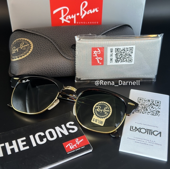 Ray-Ban Clubmaster Tortoise RB3016 Green New - Picture 4 of 16